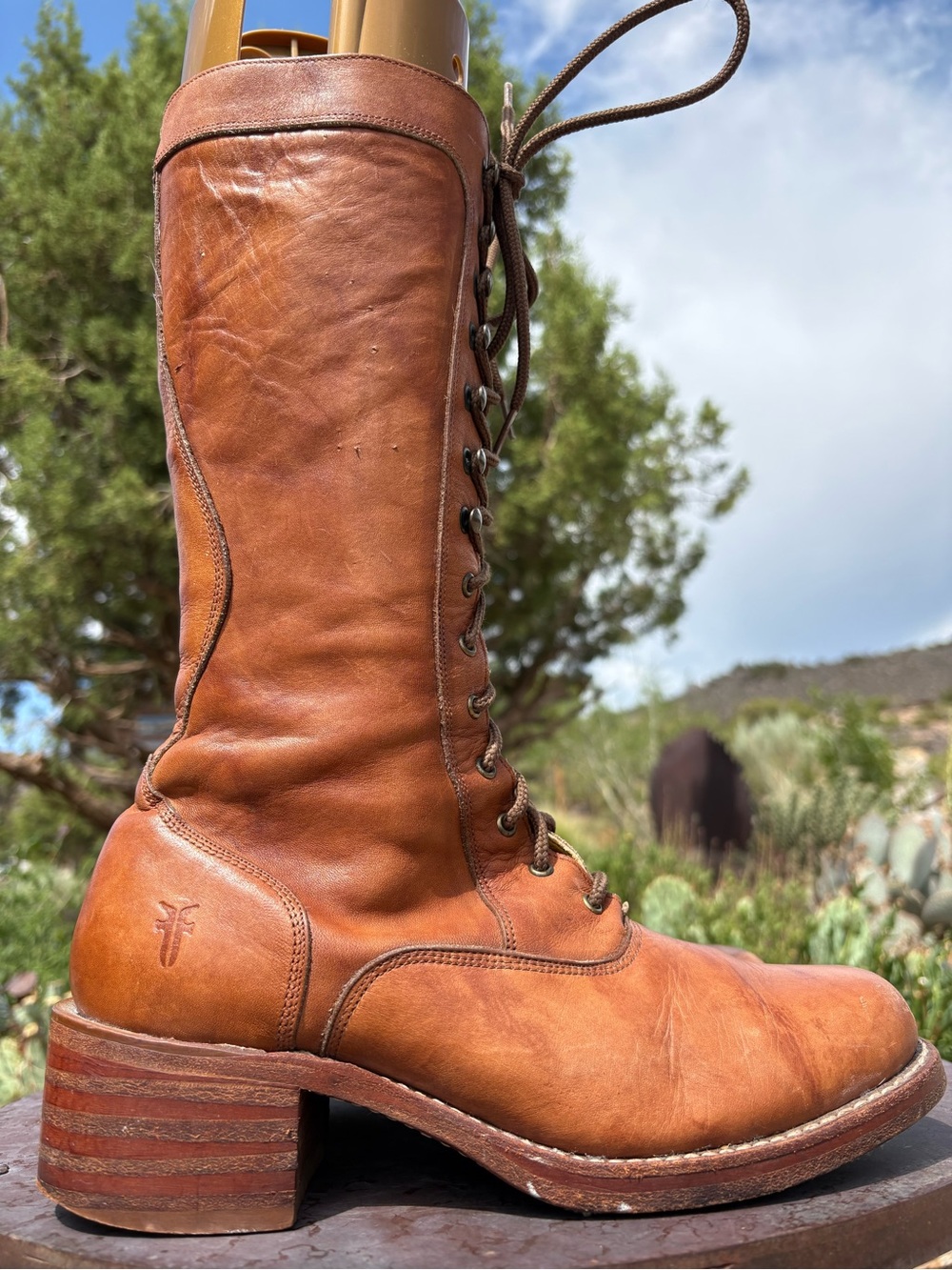 FRYE Vintage Lace Up Campus Boots Size 8.5
